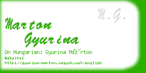 marton gyurina business card